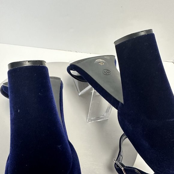 Worthington Beckwith ,Blue Suede Block Heeled Women's Shoes 10 Preowned - Picture 7 of 8